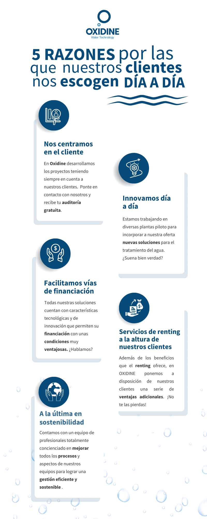 5 razones por las que nuestros clientes nos escogen día a día. | Oxidine